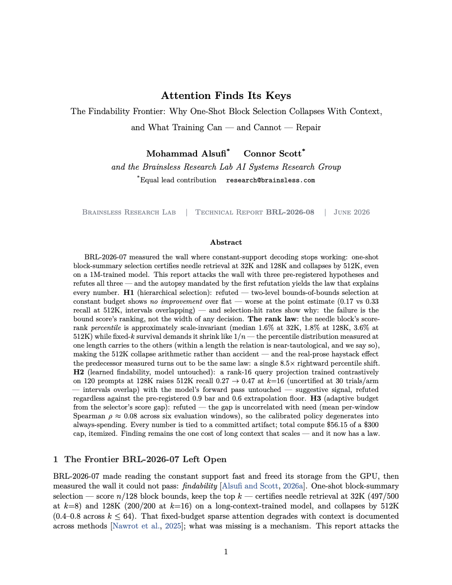 First page of Attention Finds Its Keys